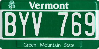 VT license plate BYV769