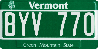 VT license plate BYV770