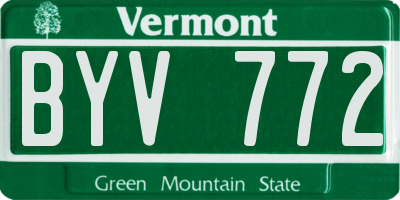 VT license plate BYV772