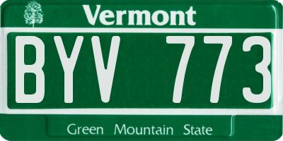 VT license plate BYV773