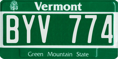 VT license plate BYV774
