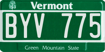 VT license plate BYV775