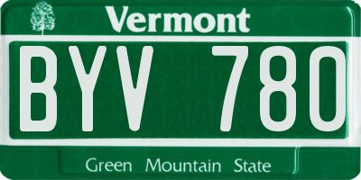 VT license plate BYV780