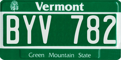 VT license plate BYV782