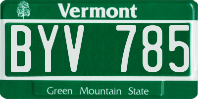 VT license plate BYV785