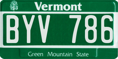 VT license plate BYV786
