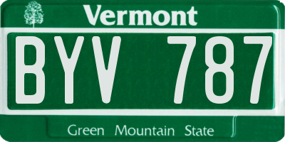 VT license plate BYV787