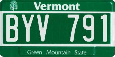 VT license plate BYV791