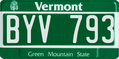 VT license plate BYV793