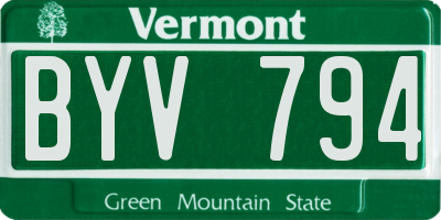 VT license plate BYV794