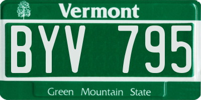 VT license plate BYV795