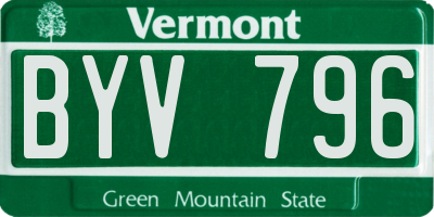 VT license plate BYV796