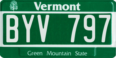 VT license plate BYV797