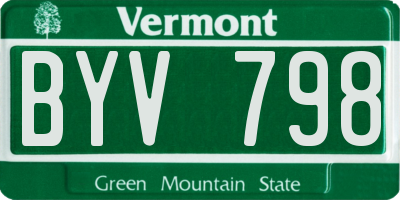 VT license plate BYV798