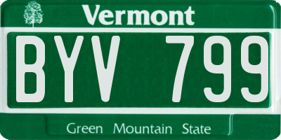 VT license plate BYV799