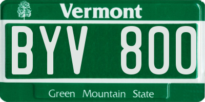 VT license plate BYV800