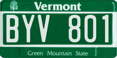 VT license plate BYV801