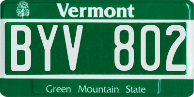 VT license plate BYV802