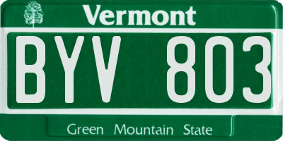 VT license plate BYV803