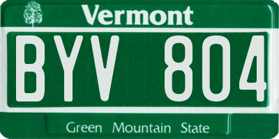 VT license plate BYV804