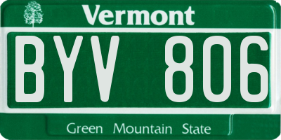 VT license plate BYV806