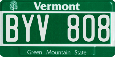 VT license plate BYV808