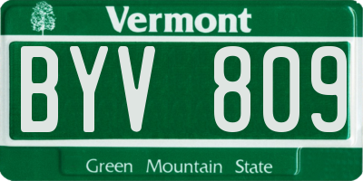 VT license plate BYV809