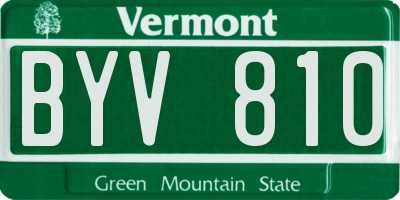 VT license plate BYV810