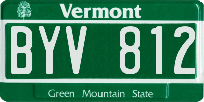VT license plate BYV812