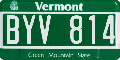 VT license plate BYV814