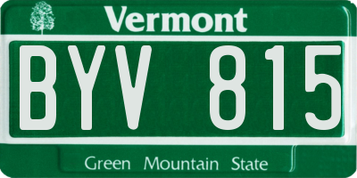 VT license plate BYV815