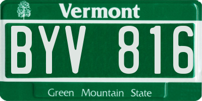 VT license plate BYV816