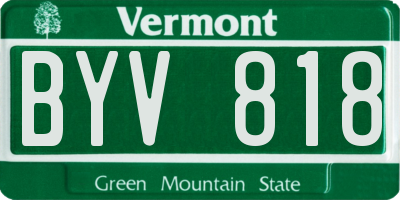 VT license plate BYV818