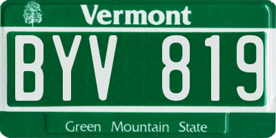 VT license plate BYV819