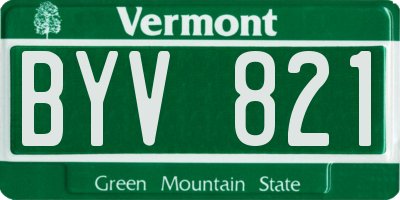 VT license plate BYV821