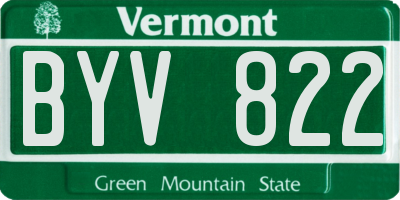 VT license plate BYV822