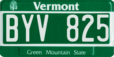 VT license plate BYV825
