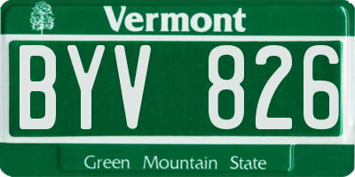 VT license plate BYV826