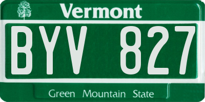 VT license plate BYV827