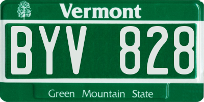 VT license plate BYV828
