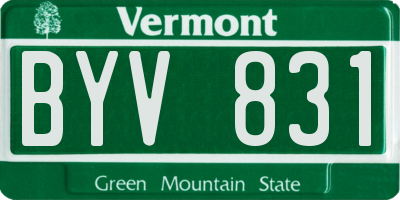 VT license plate BYV831