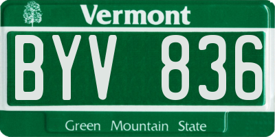 VT license plate BYV836