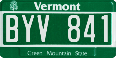 VT license plate BYV841