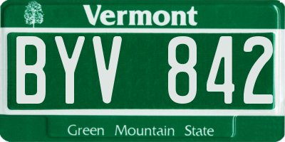 VT license plate BYV842