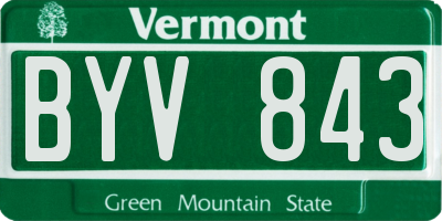 VT license plate BYV843