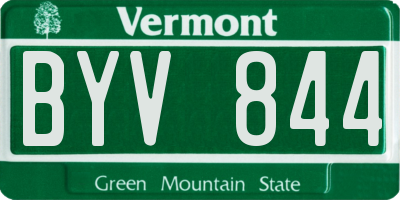 VT license plate BYV844