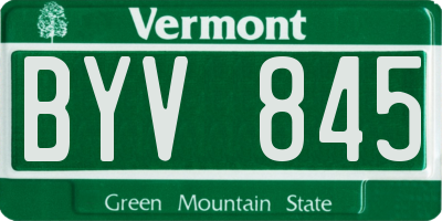 VT license plate BYV845