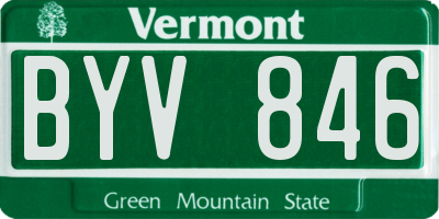 VT license plate BYV846
