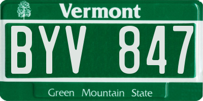VT license plate BYV847