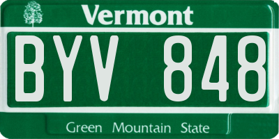VT license plate BYV848